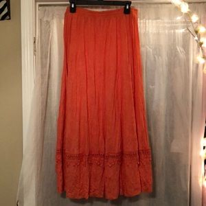 Kim Rogers Coral skirt with lace